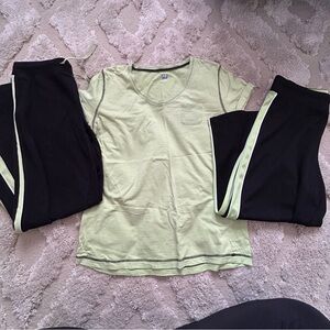 Green and Black Activewear Set